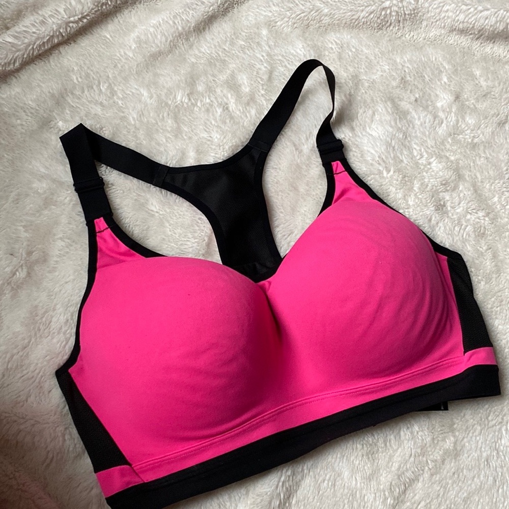 VSX Victorias Secret 36DD Sports Bra Incredible pink Underwire Padded